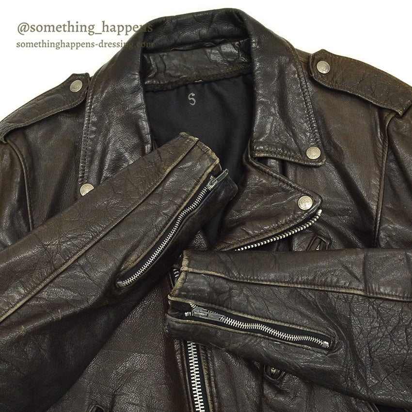1980's SCHOTT 125 DOUBLE RIDERS JACKET BACK PAINT... 40