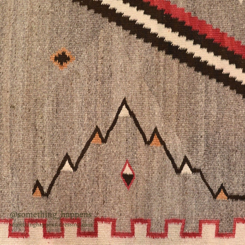 ~1930's NAVAJO RUG DIAMOND / LINE... 175cm/108cm