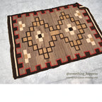 ~1930's NAVAJO RUG DOUBLE STEPPED DIAMOND ... 149cm/106cm