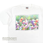 1990's ONEITA JUDY BUSWELL FLOWER ART PRINT T-SHIRT ... XL