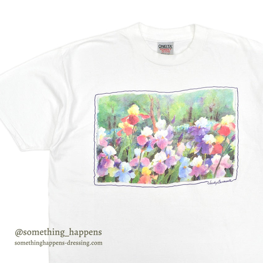 1990's ONEITA JUDY BUSWELL FLOWER ART PRINT T-SHIRT ... XL