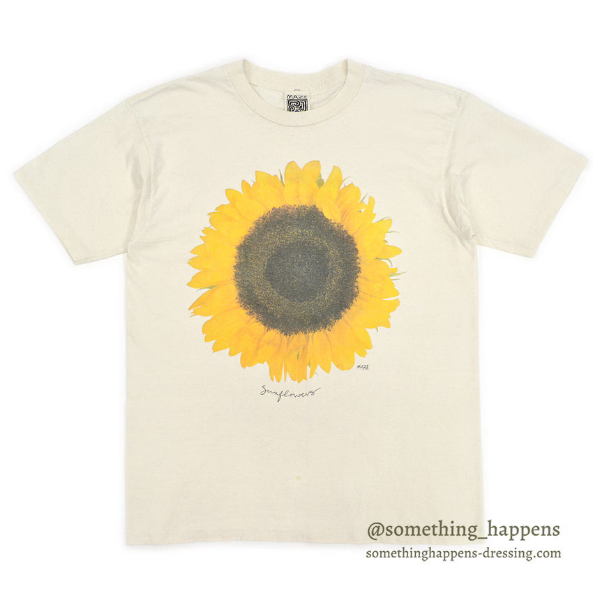 1990's MAZE SUN FLOWER T-SHIRT...L