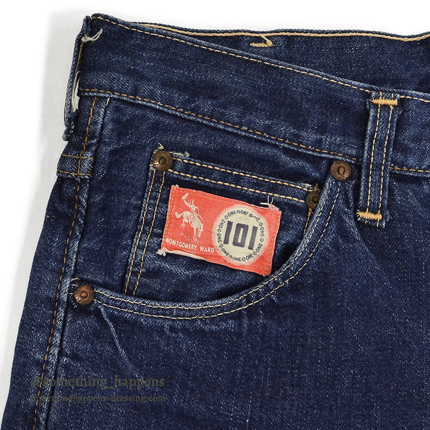1950's MONTGOMERY WARD 101 DENIM PANTS DARK ... W29/L28