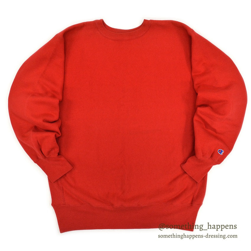 1990's CHAMPION REVERSE WEAVE BLANK SWEAT SHIRT RED/MINT ... X-LARGE