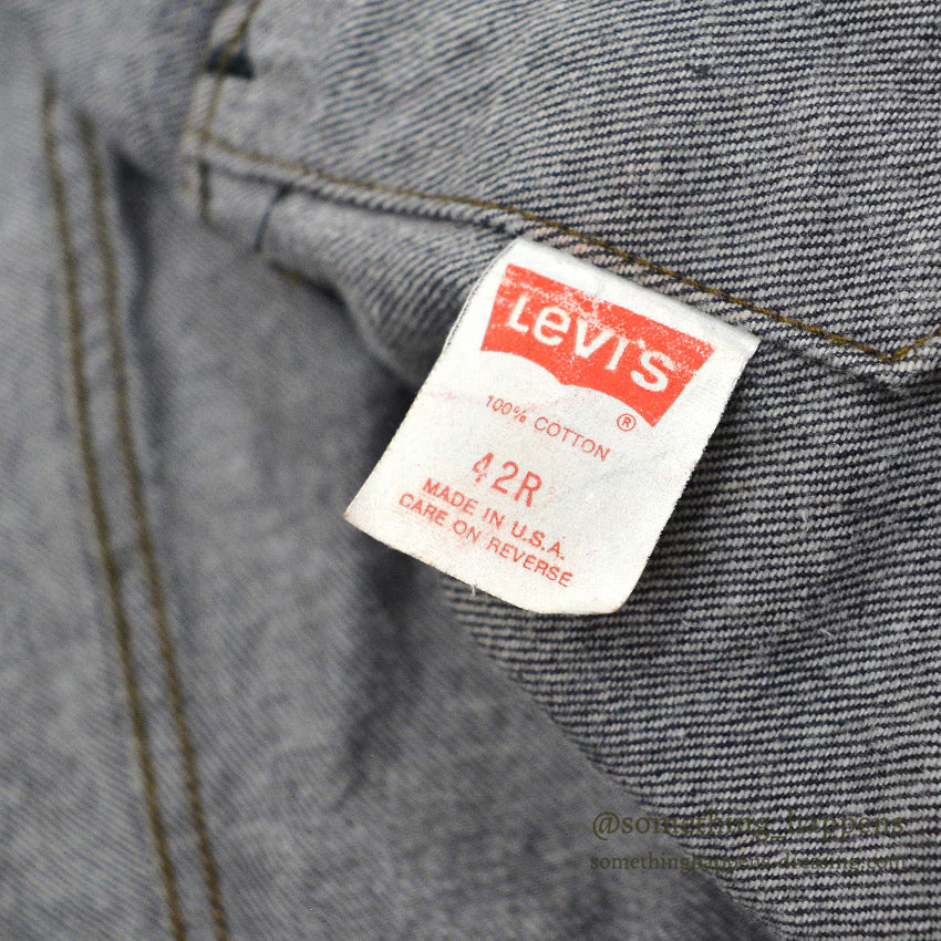 1980's Levi's 70506-0259 BLACK DENIM JACKET... 42R