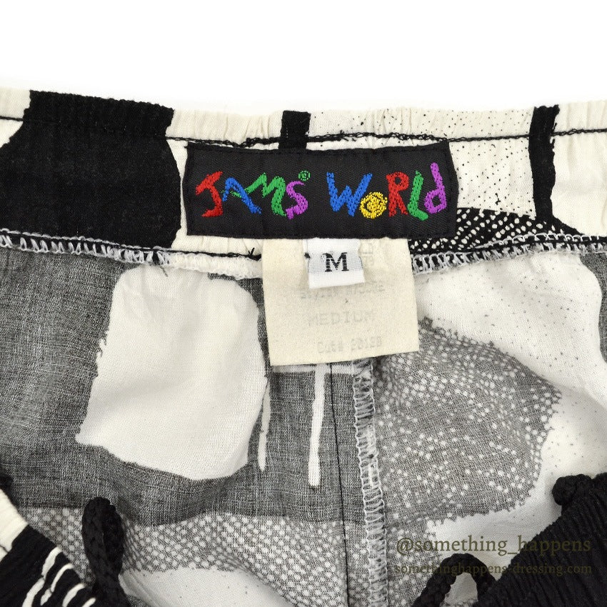 1980's JAMS WORLD FLOWER MONOCHROMATIC RAYON PANTS...M