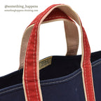 1980's LLBEAN DELUXE BOAT AND TOTE NAVY & RED... LARGE