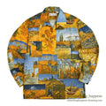1970's STROMBERYS SPORTSWEAR ゴッホ ART PRINT L/S SHIRT ... M