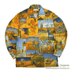 1970's STROMBERYS SPORTSWEAR ゴッホ ART PRINT L/S SHIRT ... M