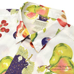 1980's BANANA REPUBLIC SAFARI & TRAVEL FRUIT PRINT S/S SHIRT ... L