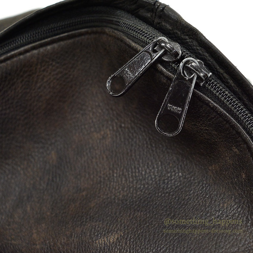 ~1990's ALL BLACK LEATHER BACKPACK...