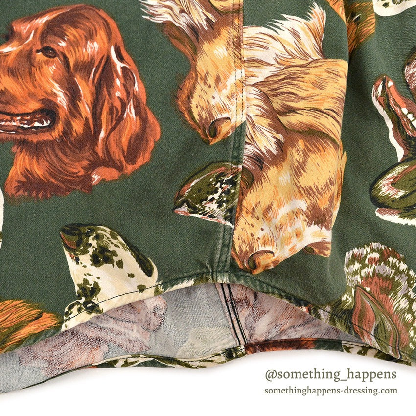 1980's BANANA REPUBLIC SAFARI & TRAVEL DOG ​​PRINT SHIRT...L