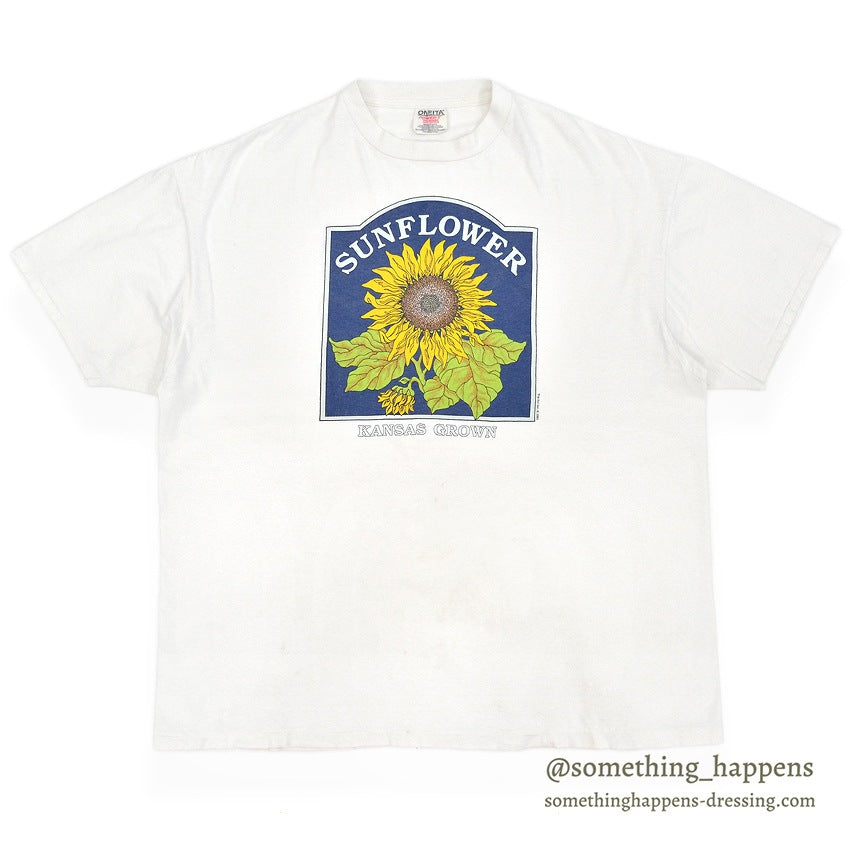 1990's ONEITA SUN FLOWER KANSAS GROWN ART T-SHIRT ... XXL