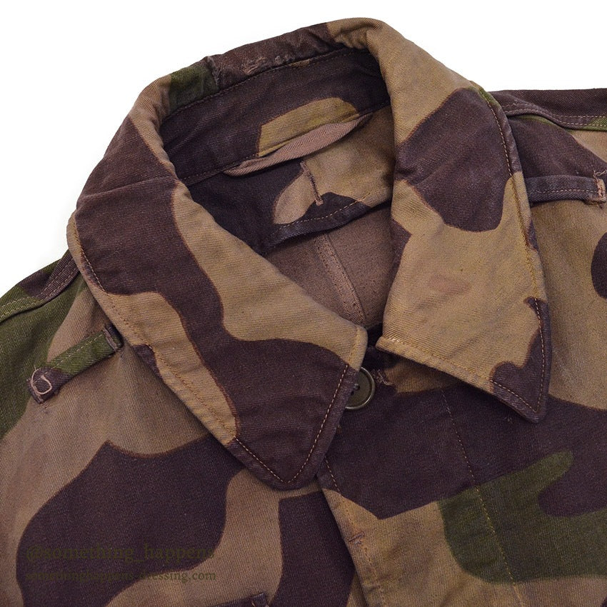 1960's CZECHOSLOVAKIA MILITARY BROWN DYED SALAMANDER PATTERN CAMO COAT...
