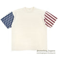 1990's US FLAG SLEEVE PRINT T-SHIRT...