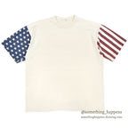 1990's US FLAG SLEEVE PRINT T-SHIRT...