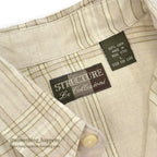 1990's DEADSTOCK STRUCTURE BEIGE PLAID LINEN SHIRT...L