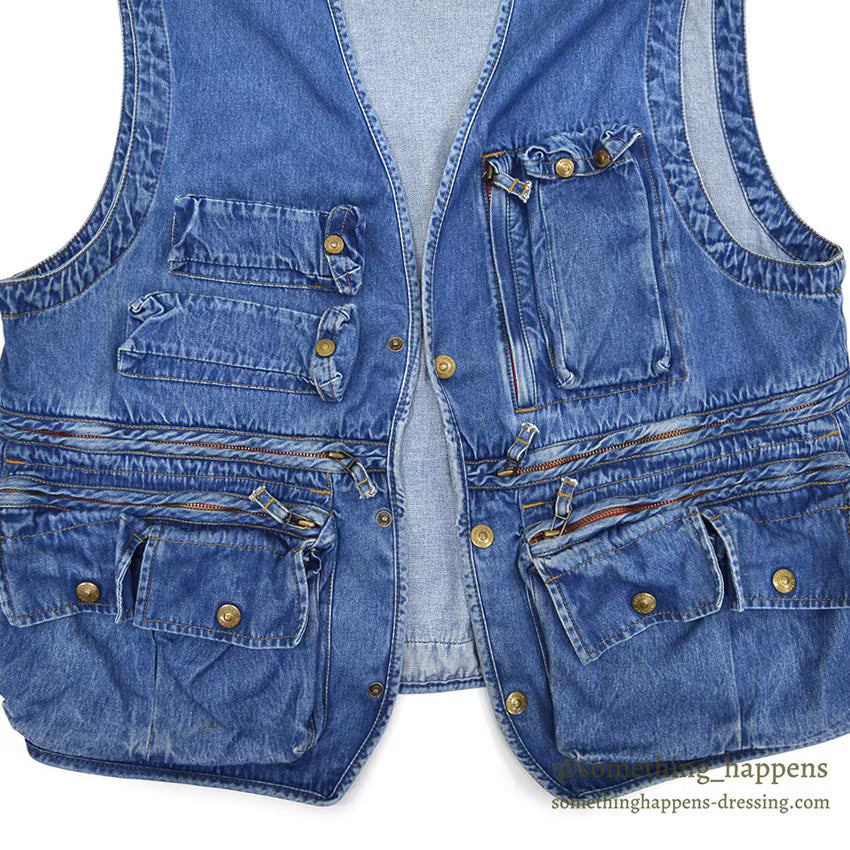 1990's BANANA REPUBLIC DENIM PHOTO JOURNALIST VEST...L