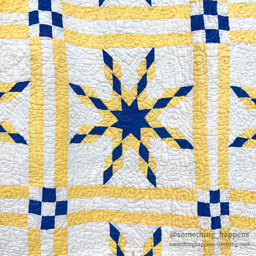 EIGHT POINT STAR PATCHWORK QUILT... 188cm/156cm