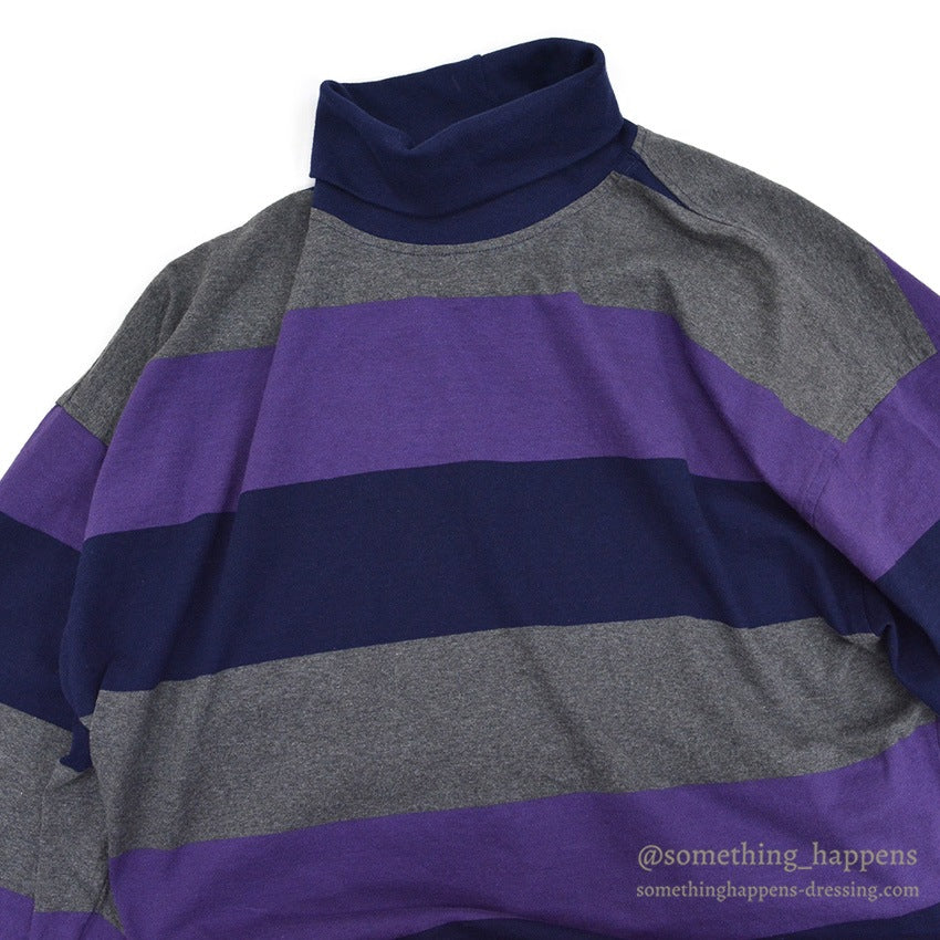 1980's~ GAP BORDER COTTON TURTLE NECK L/S SHIRT ... XL