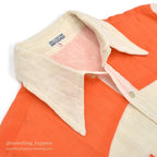 1970's~ INDIA TWO-TONE WESTERN SHIRT... L