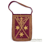 1950's~ KHYBER HAND MADE EMBROIDERED RED VELVET SHOULDER BAG...