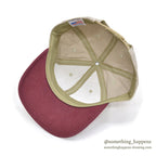 1990's DEADSTOCK LIGHT GRAY/MAROON SNAP BACK CAP Made in USA...