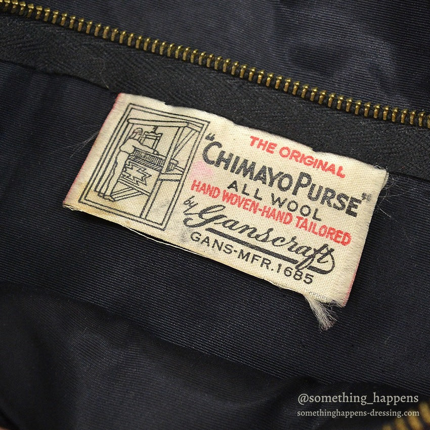 c.1940's GANS CRAFT CHIMAYO PURSE HAND WOVEN BLACK...