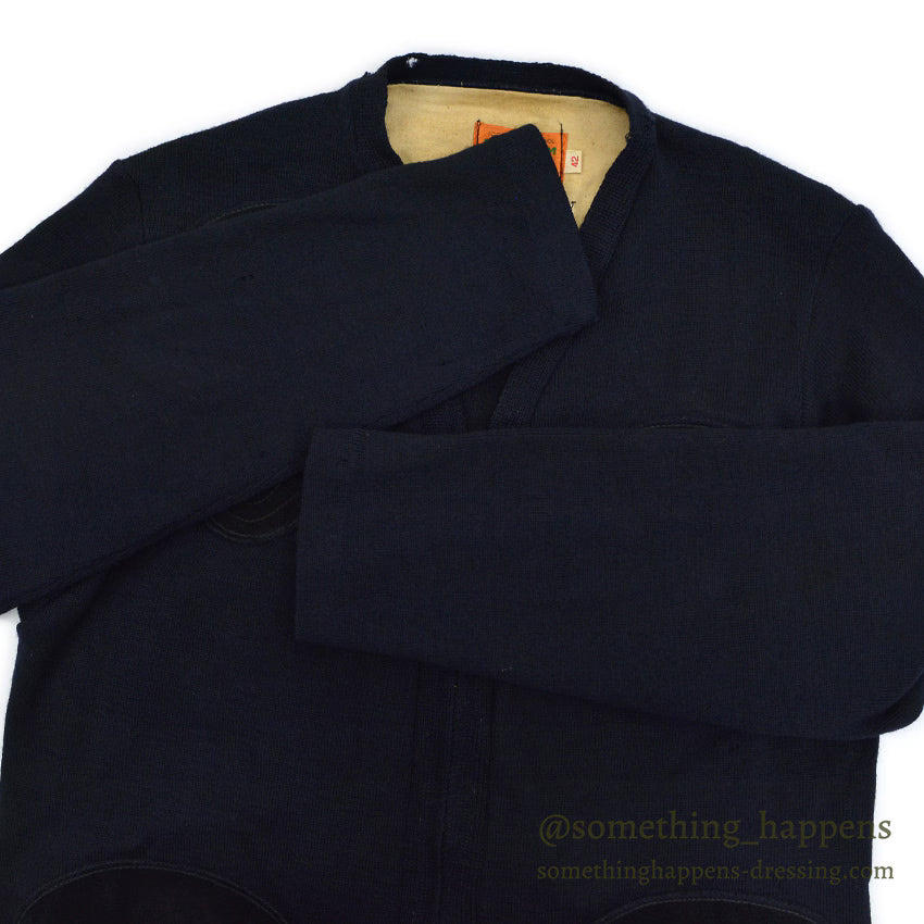 1960's SKOOKUM SHOOTING ZIP UP WOOL CARDIGAN DARK NAVY... 42