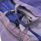 ~1950's HOME MADE FADED BLUE CANVAS TOTE BAG...