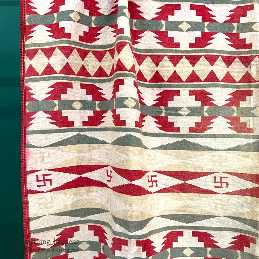 c.1930's SWASTIKA CAMP BLANKET... 180cm×150m