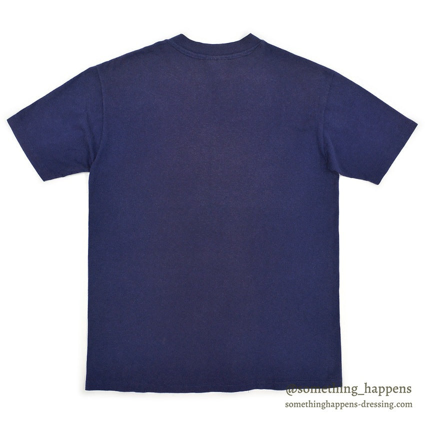 1980s Hanes LL Bean Cursive Logo T-Shirt Faded Navy ... L