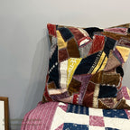 ANTIQUE MOSAIC PATCHWORK QUILTED CUSION...45cm/45cm