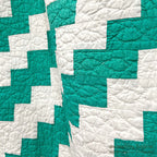 NATIVE PATTERN PATCHWORK QUILT TURQUOISE GREEN/WHITE ... 210cm/190cm