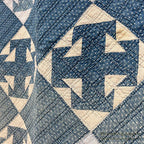 ANTIQUE INDIGO CALICO PATCHWORK QUILT BEAUTIFUL FADED... 196cm/164cm