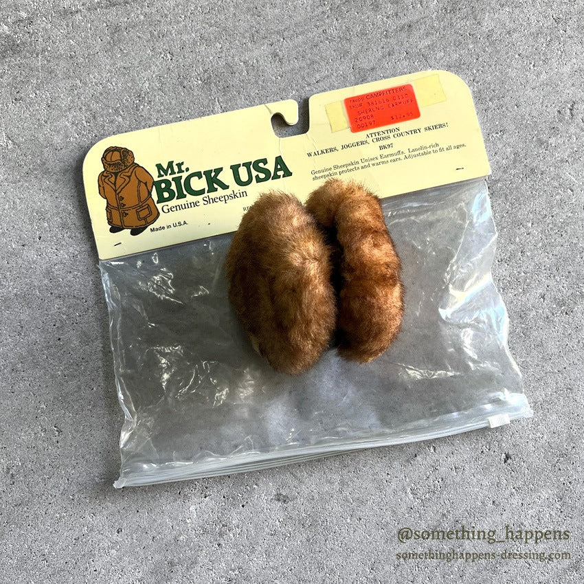1990's DEADSTOCK BICK USA SHEEPSKIN SHEARLING EAR MUFF...