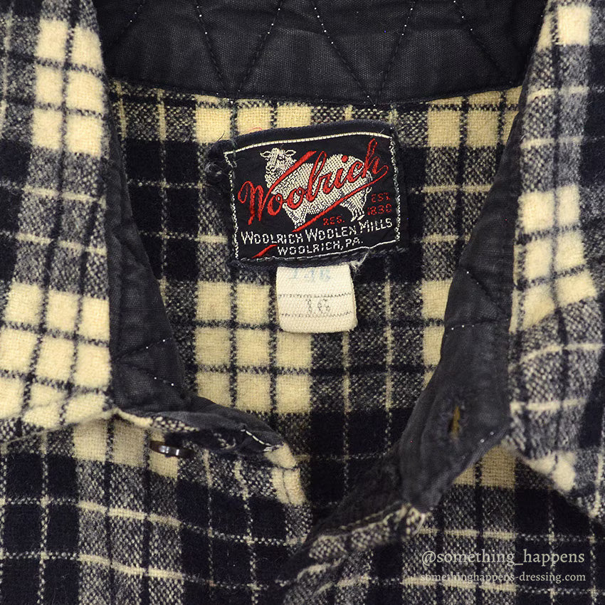 1940's WOOLRICH BLACK/WHITE PLAID WOOL SHIRT ... 16