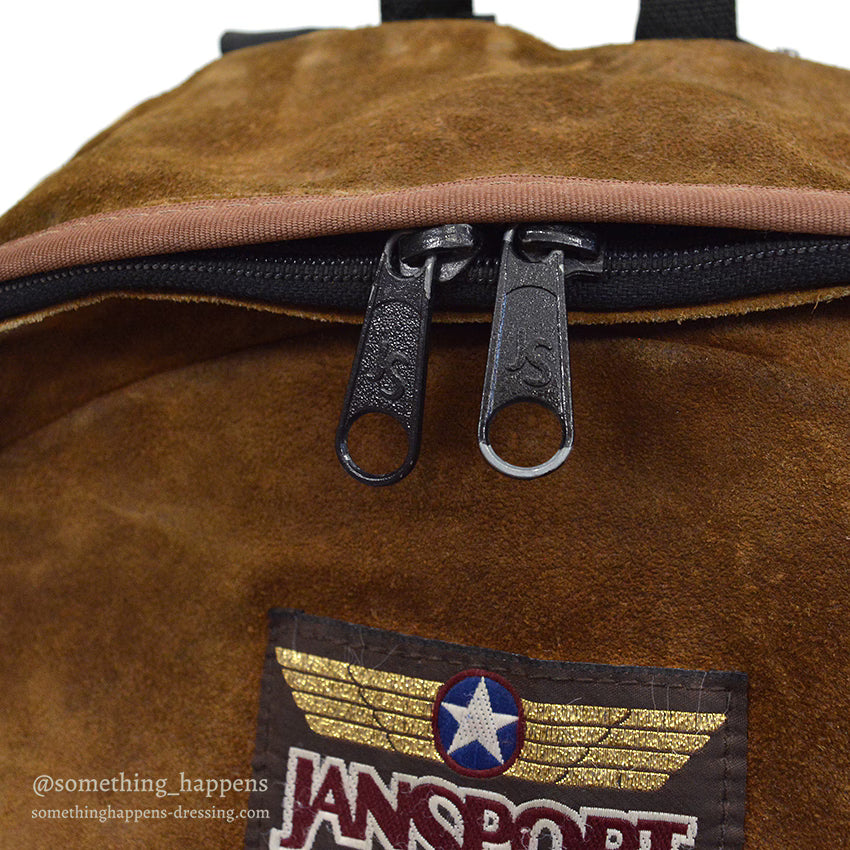 ~1990's JANSPORT BROWN SUEDE LEATHER DAYPACK...