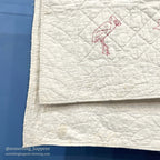 REDWORK HAND EMBROIDERY BABY QUILT... 120cm/107cm
