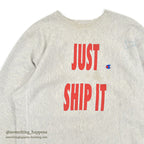 1990's CHAMPION JUST SHIP IT REVERSE WEAVE SWEAT SHIRT HEAVY WORN... XL
