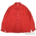 1950's TORNBERG RED RAYON GABARDINE SHIRT RARE SIZE ... XXL