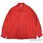 1950's TORNBERG RED RAYON GABARDINE SHIRT RARE SIZE ... XXL