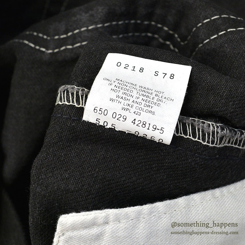 1980's DEADSTOCK Levi's 505 BLACK DENIM PANTS ... W38/L30