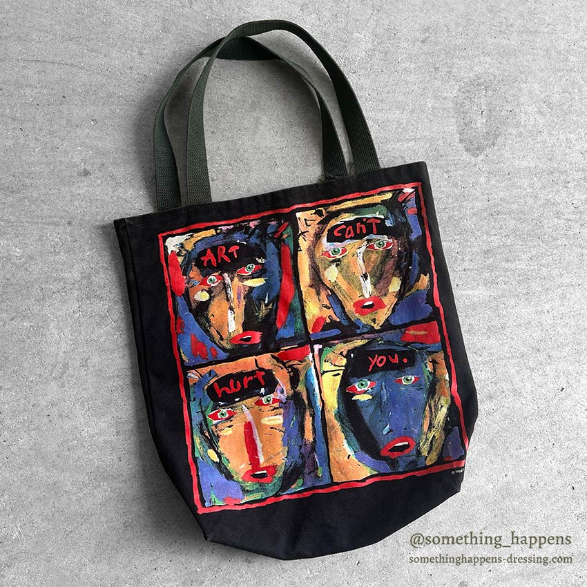 1990's FRED BABB ART CAN'T HURT YOU. CANVAS TOTE BAG ...