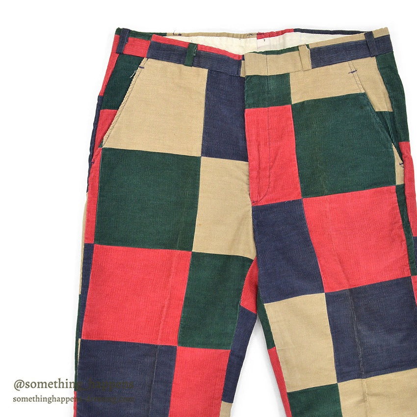 ~1980's PATCHWORK CORDUROY PANTS...W34/L28