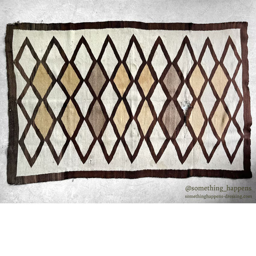 NAVAJO RUG DIAMONDS PATTERN LARGE SIZE... 191cm/126cm