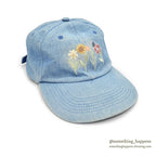 1990's DESERT HEAT FLOWER EMBROIDERY DENIM CAP...