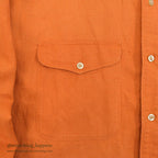 1980's BANANA REPUBLIC SAFARI & TRAVEL ORANGE LINEN SHIRT ... L