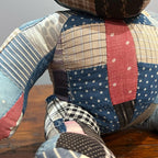 ANTIQUE CALICO PATCHWORK QUILTED TEDDY BEAR SMALL...