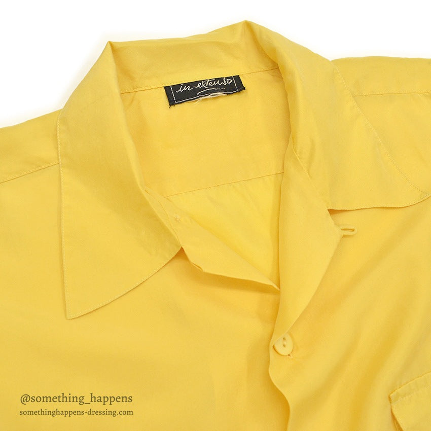 1980's~ YELLOW SILK S/S SHIRT ...
